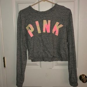 Women’s medium gray crop top from pink